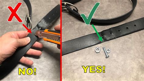 adding holes to a belt.